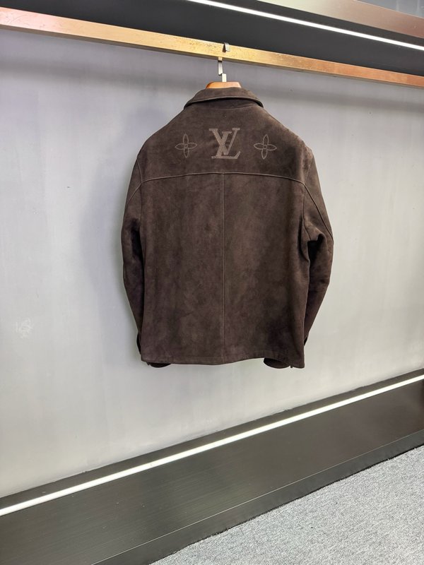 LV 다크 패턴 자수 스웨이드 양가죽 워크 자켓 001-271816