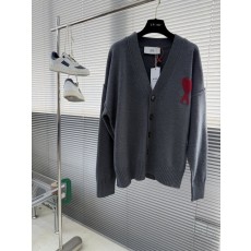 Ami Paris 러브 하트 자카드 가디건 니트 001-271828