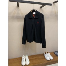 AMI Paris 하트 자수 니트 가디건 001-271837