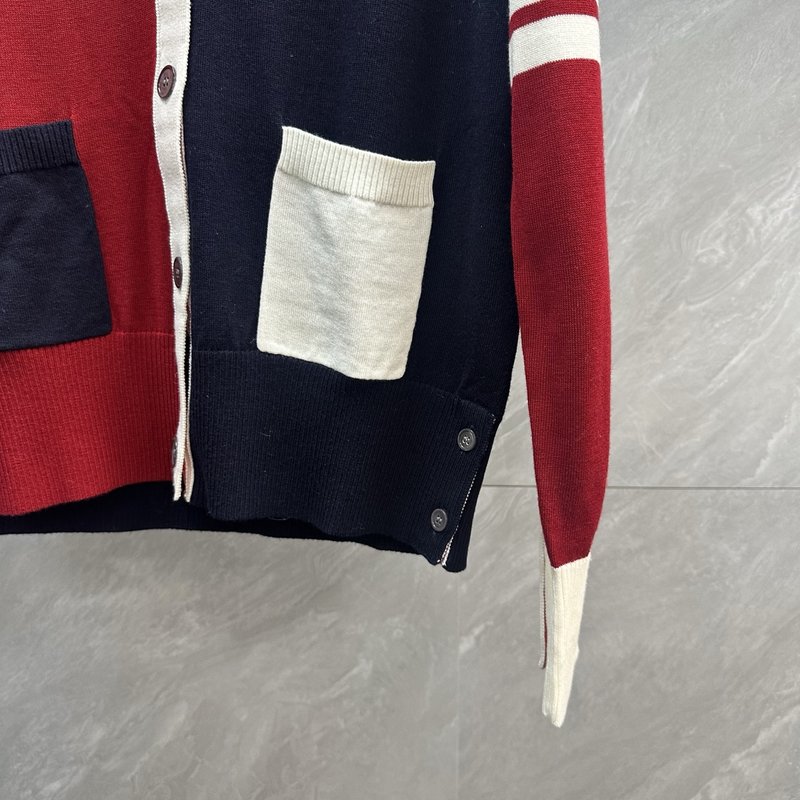 THOM BROWNE 컬러블록 니트 가디건 001-271863