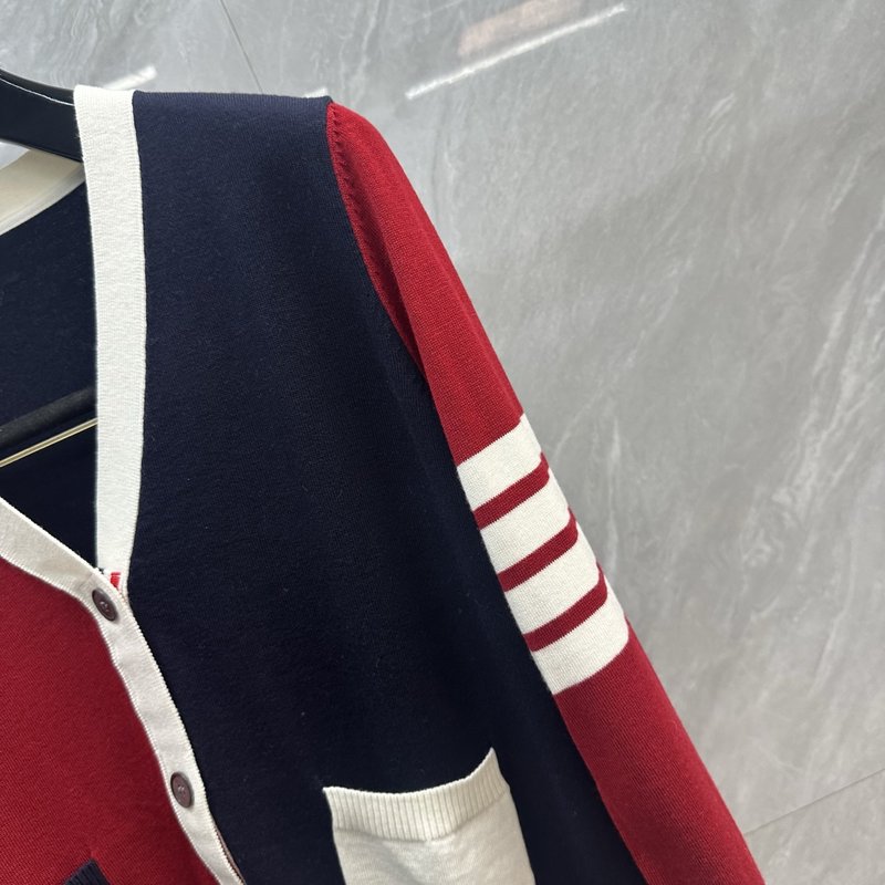 THOM BROWNE 컬러블록 니트 가디건 001-271863