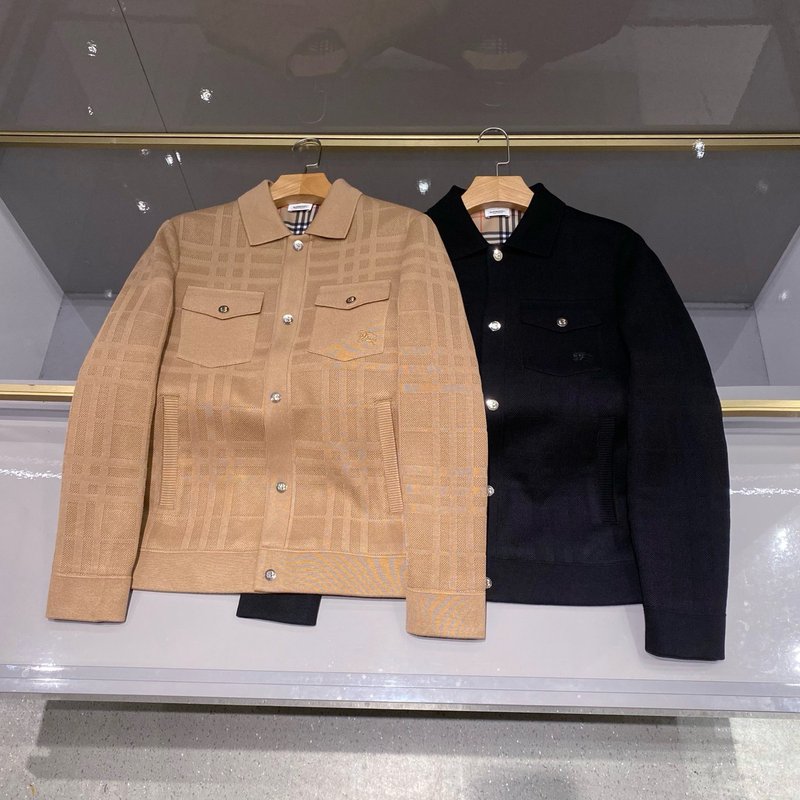 Burberry 남성용 자카드 체크 니트 가디건 001-271944