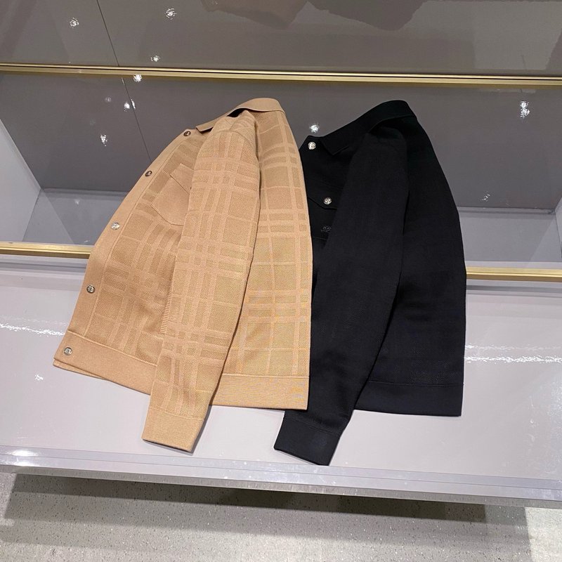 Burberry 남성용 자카드 체크 니트 가디건 001-271944