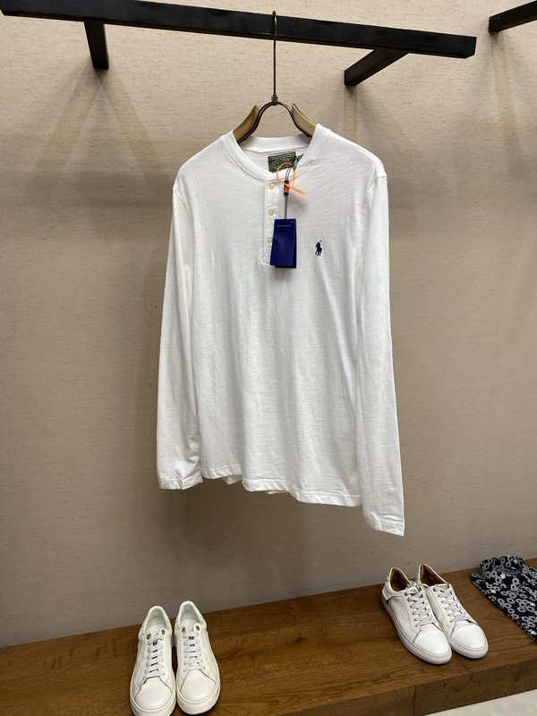 Ralph Lauren 자수 헨리넥 긴팔 티셔츠 001-272016