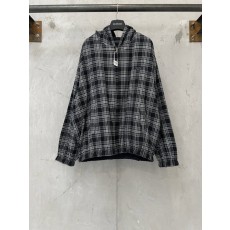 발렌시아가 체크 양면 착용 지퍼 자켓 001-272039