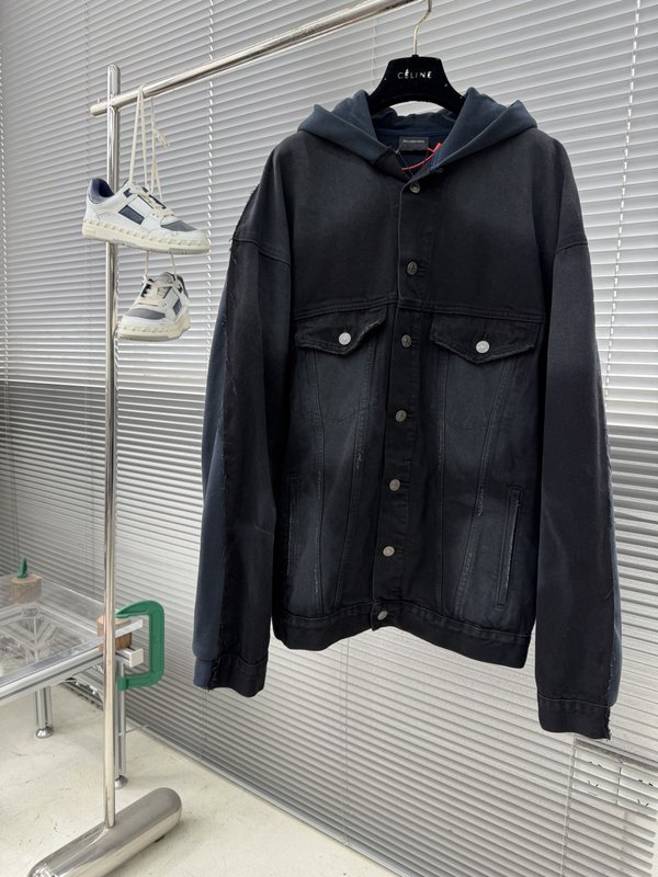 Balenciaga 자수 후드 데님 자켓 001-272052