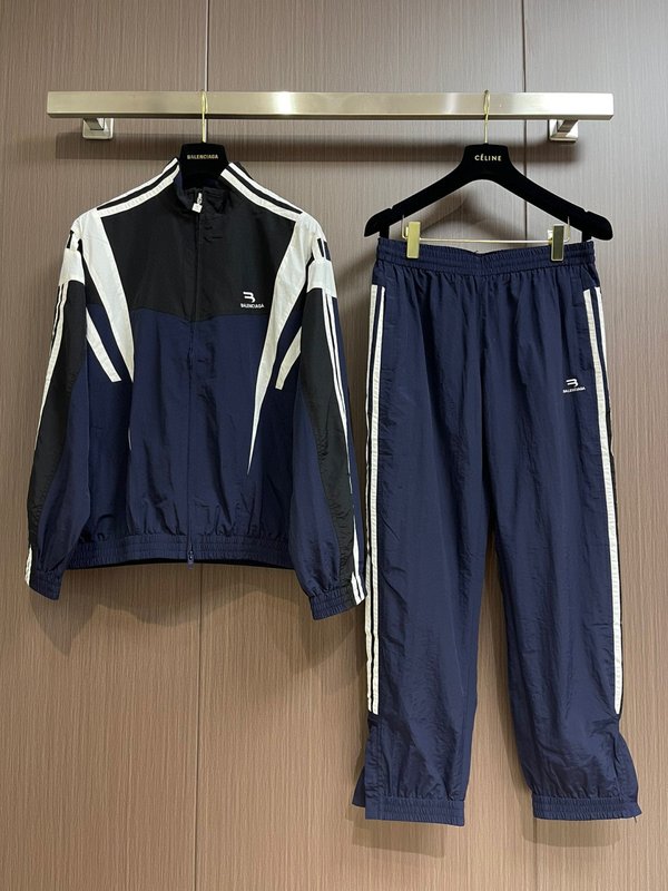 Balenciaga 자수 스탠드 칼라 지퍼 자켓 세트 001-272061