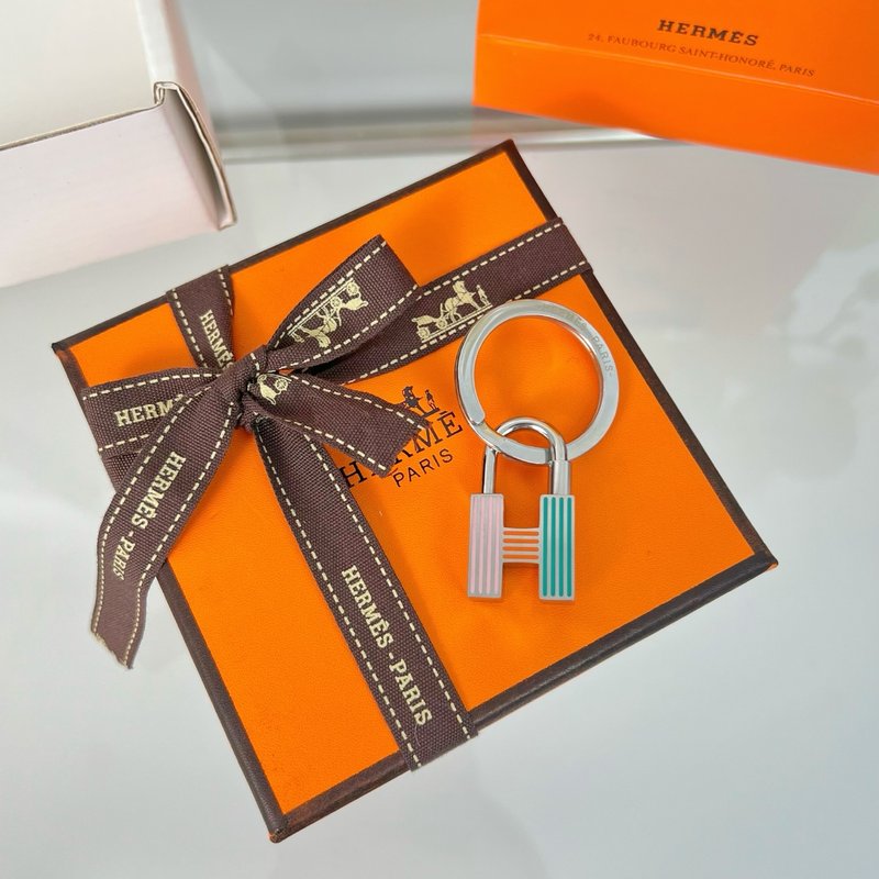 에르메스 레인보우 키링 메탈 자물쇠 키홀더 001-272467