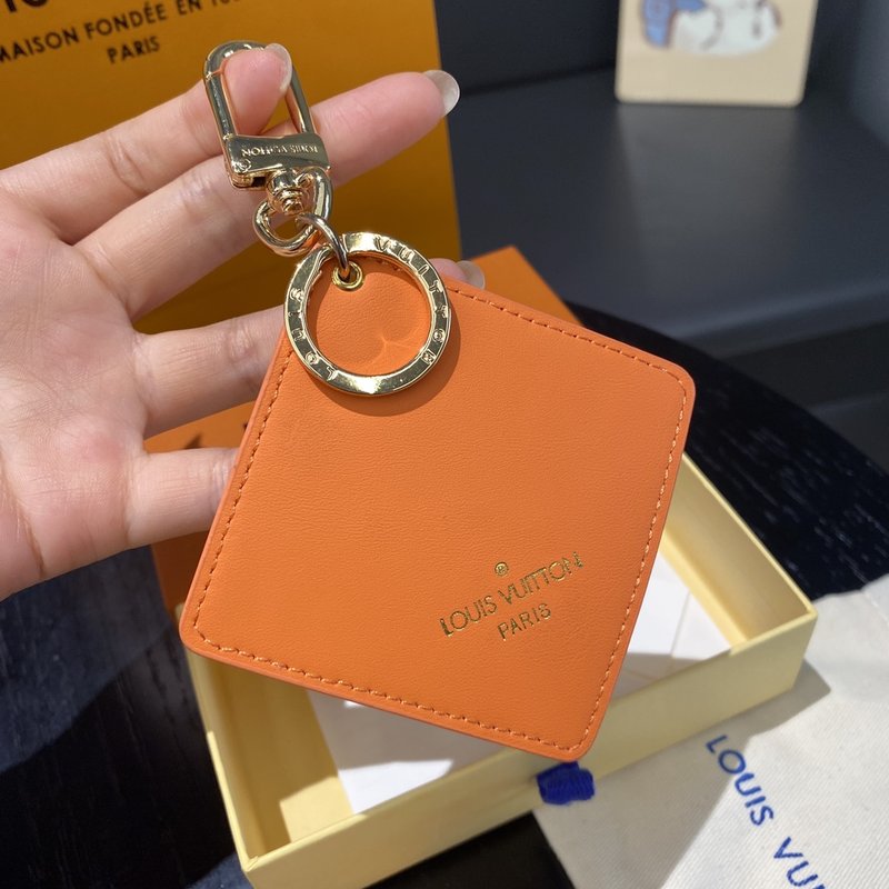 루이 수채화 프린트 캔버스 가죽 키링 001-272960