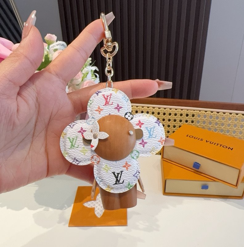 루이비통 무라카미 화이트/블랙 멀티컬러 키링 001-273029