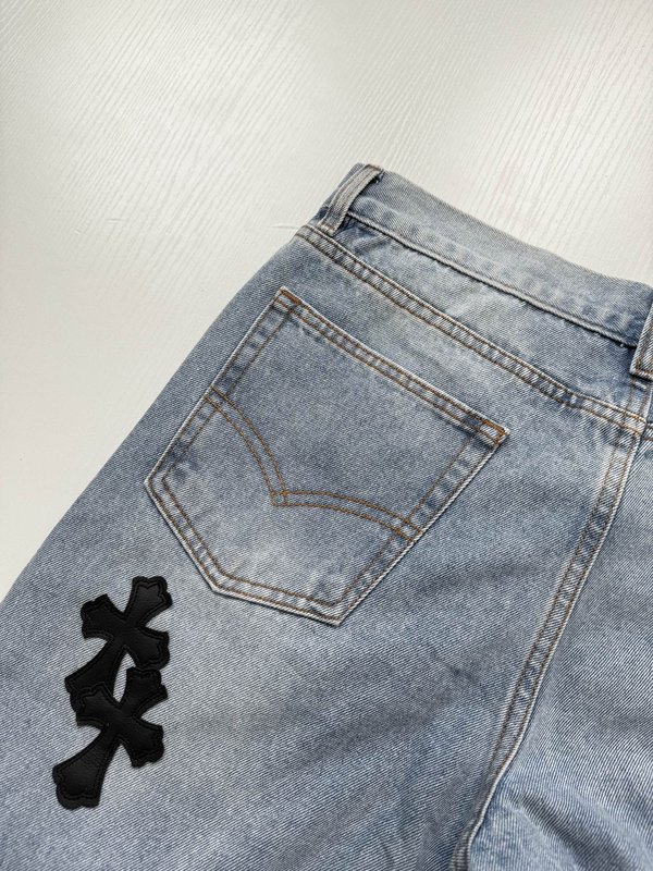 크롬하트 블랙 가죽 크로스 스트레이트 진 001-273440