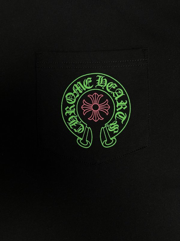 Chrome Hearts 형광 녹색 말발굽 긴팔 티셔츠 001-273448