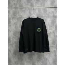 Chrome Hearts 형광 녹색 말발굽 긴팔 티셔츠 001-273448