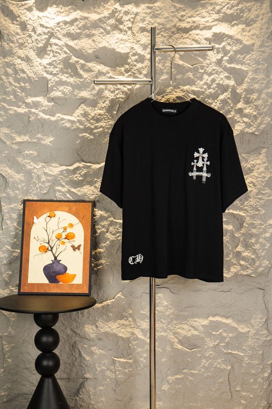크롬하츠 광변선 자수 반팔 티셔츠 001-273508