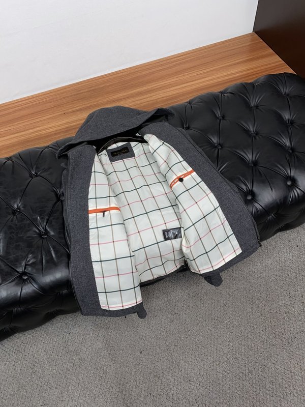 심플 카라 후드 누빔 자켓 코트 001-273535