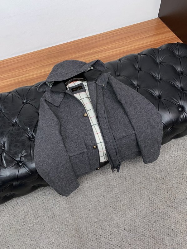 심플 카라 후드 누빔 자켓 코트 001-273535