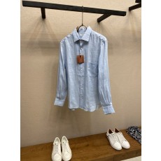 로로피아나 남성 린넨 턴다운 칼라 셔츠 001-273570