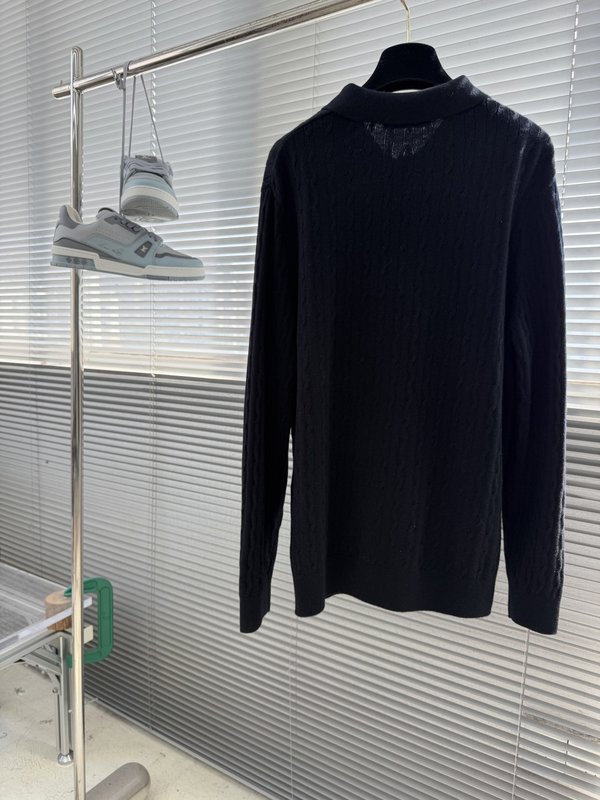 Loro Piana 컬러블록 케이블 니트 폴로넥 울 스 001-273646