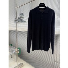 Loro Piana 컬러블록 케이블 니트 폴로넥 울 스 001-273646