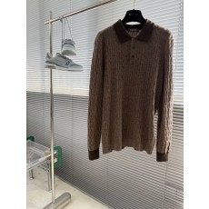 Loro Piana 컬러블록 케이블 니트 폴로 울 스웨 001-273647