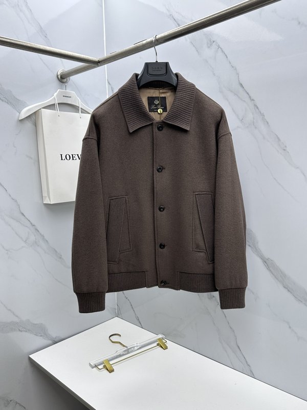 Loro Piana 턴다운 칼라 울 자켓 001-273665