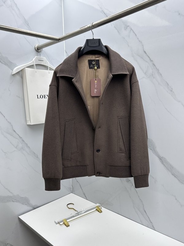 Loro Piana 턴다운 칼라 울 자켓 001-273665