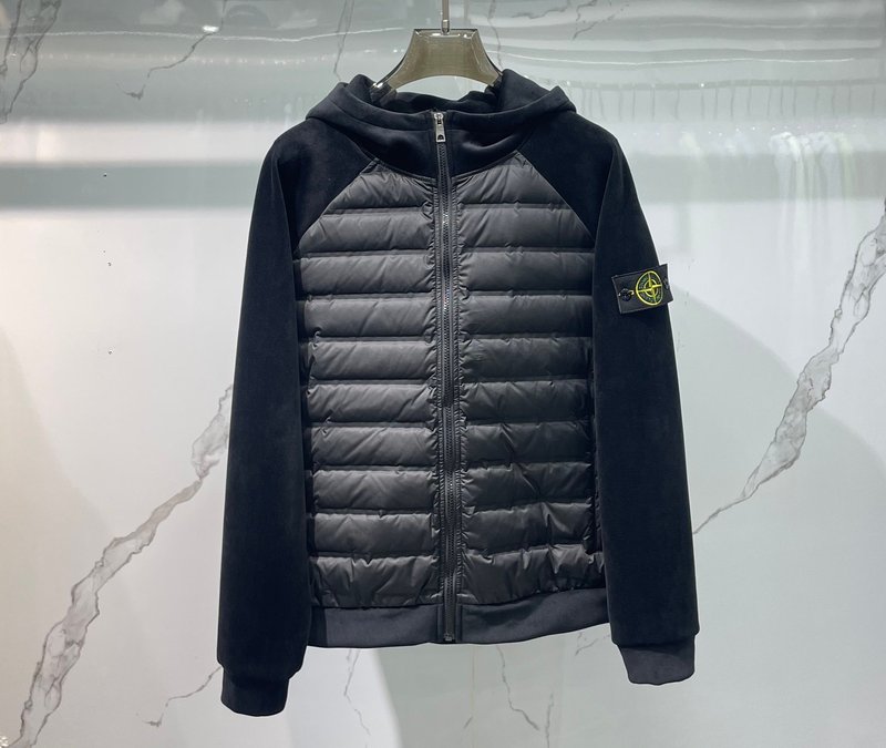 스톤아일랜드 경량 플리스 다운 후드 자켓 001-273738
