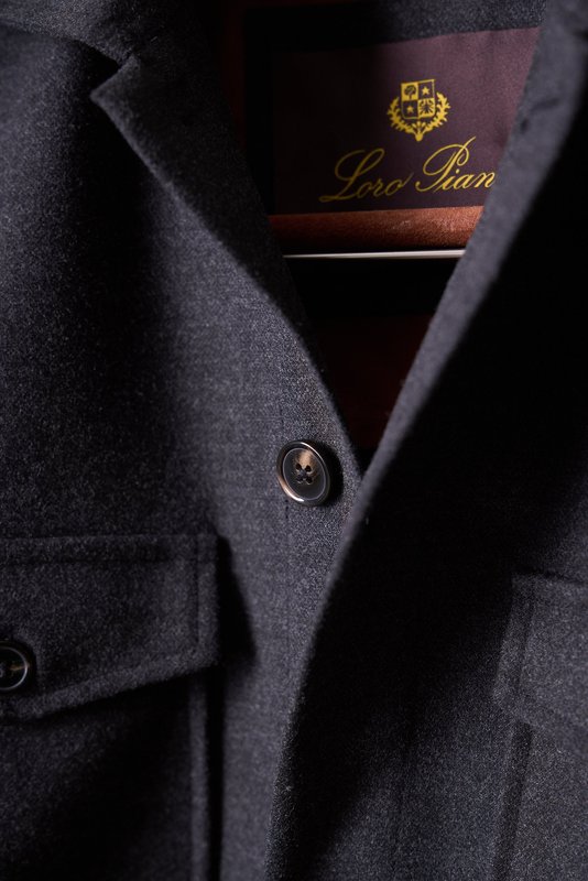 Loro Piana 울 혼방 포켓 4개 워크 셔츠 자켓 001-273984