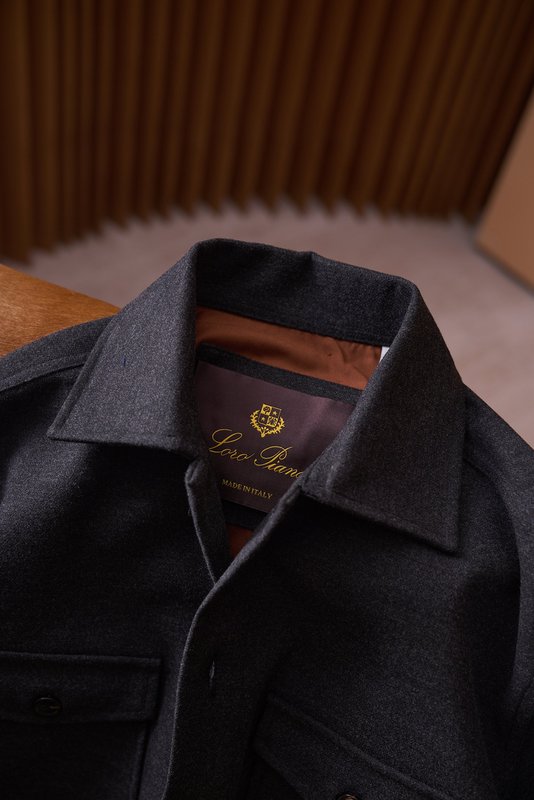 Loro Piana 울 혼방 포켓 4개 워크 셔츠 자켓 001-273984