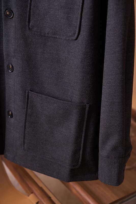 Loro Piana 울 혼방 포켓 4개 워크 셔츠 자켓 001-273984