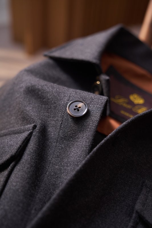 Loro Piana 울 혼방 포켓 4개 워크 셔츠 자켓 001-273984