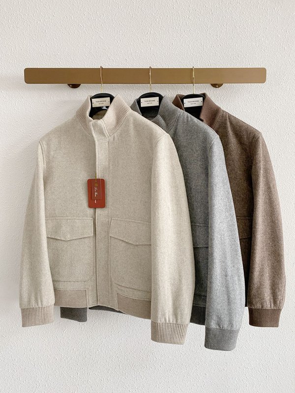Loro Piana 울 스탠드칼라 자켓 001-273990