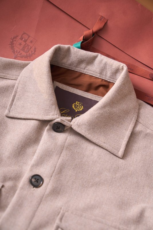 Loro Piana 울 혼방 워크 카라 셔츠 자켓 001-273998