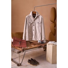 Loro Piana 울 혼방 워크 카라 셔츠 자켓 001-273998