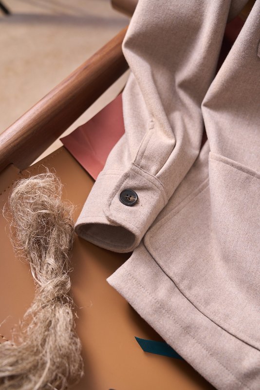 Loro Piana 울 혼방 워크 카라 셔츠 자켓 001-273999