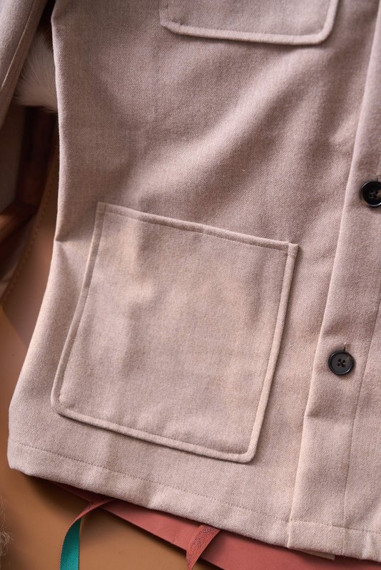 Loro Piana 울 혼방 워크 카라 셔츠 자켓 001-273999