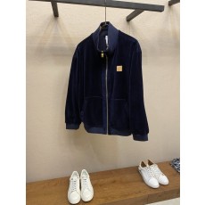 벨벳 지퍼 포켓 리브 스웨트셔츠 001-274175