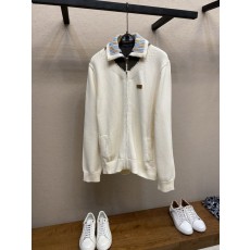 컬러 배색 카라 니트 지퍼 자켓 001-274223