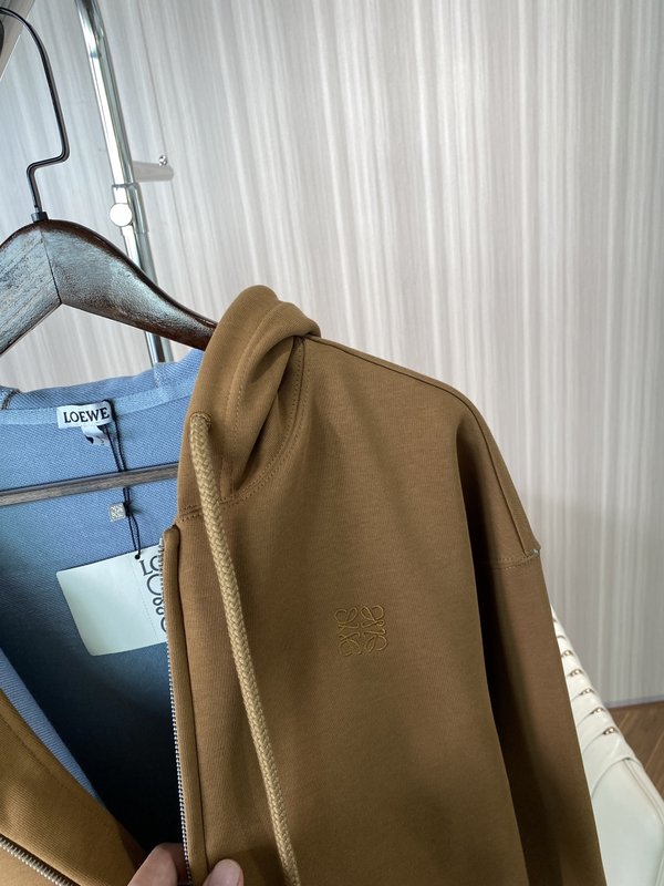 LOEWE 컬러블록 후드 지퍼 스웨트셔츠 001-274933