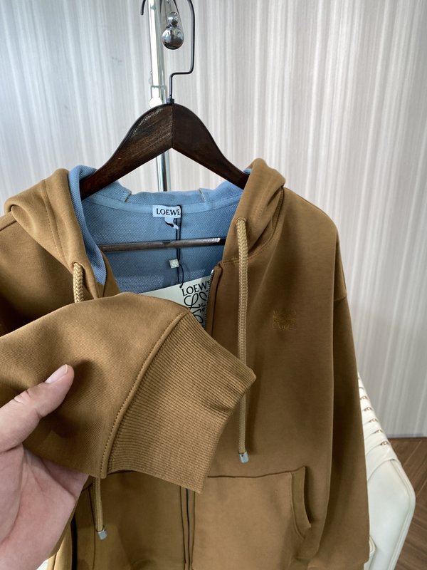 LOEWE 컬러블록 후드 지퍼 스웨트셔츠 001-274933