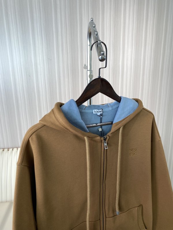 LOEWE 컬러블록 후드 지퍼 스웨트셔츠 001-274933