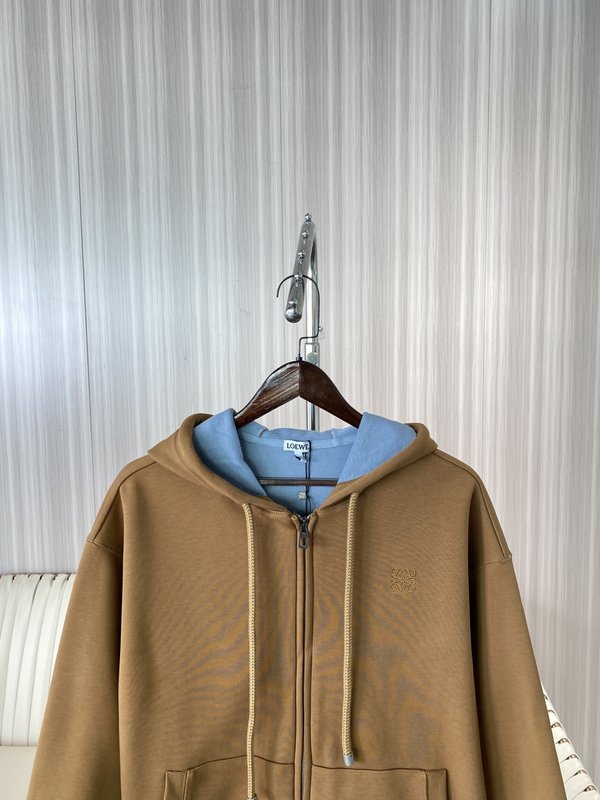 LOEWE 컬러블록 후드 지퍼 스웨트셔츠 001-274933