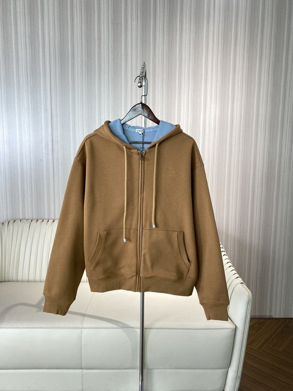 LOEWE 컬러블록 후드 지퍼 스웨트셔츠 001-274933