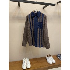 로에베 아나그램 자수 울 혼방 셔츠 001-274956