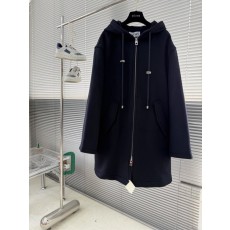 LOEWE 피스탬프 후드 롱 코트 001-274960
