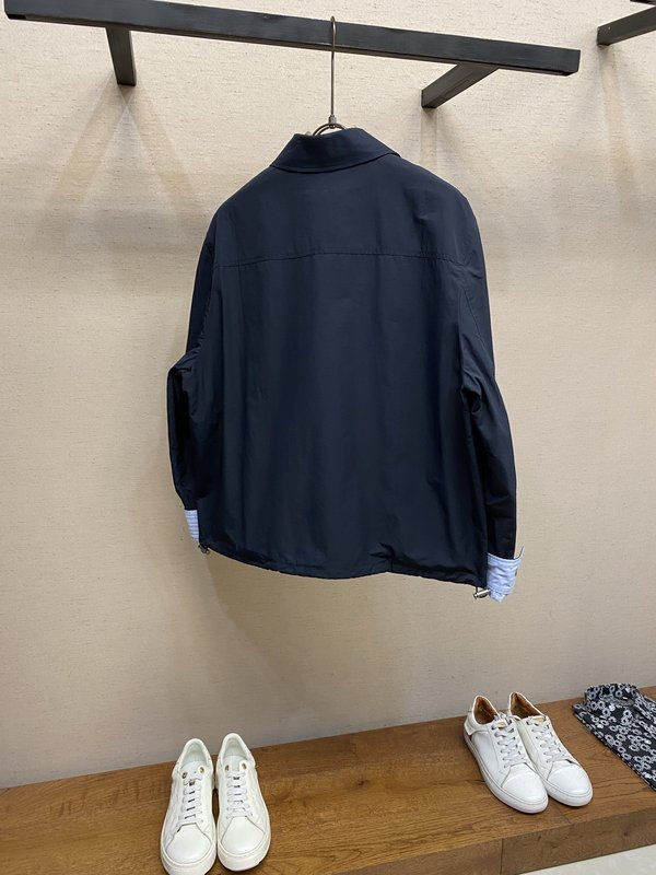 Loewe 자수 컬러블록 스트라이프 안감 자켓 001-274973