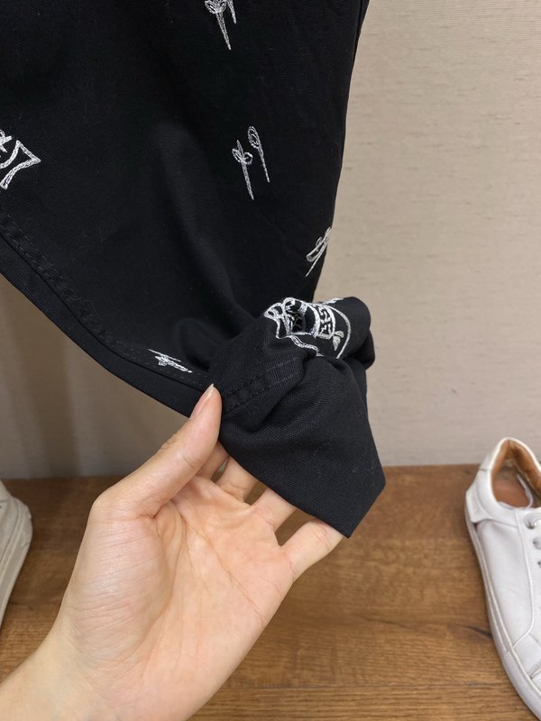 Loewe 루이스 웨인 고양이 자수 와이드 청바지 001-274976