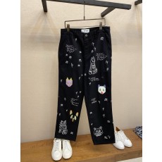 Loewe  고양이 자수 와이드 청바지 001-274976