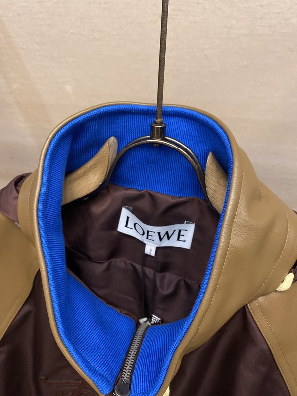 Loewe 봄맞이 가죽 패치 지퍼 자켓 001-274977