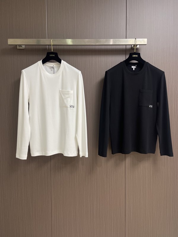 LOEWE 자수 로고 긴팔 티셔츠 001-275001